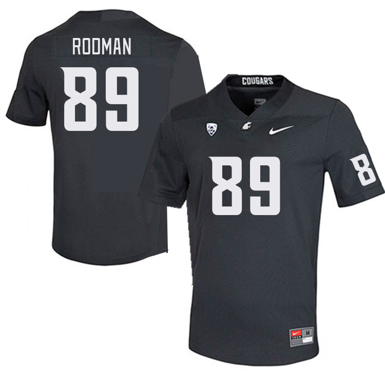Washington State Cougars #89 Na'im Rodman College Football Jerseys Stitched Sale-Charcoal